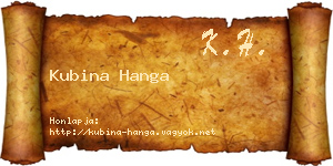 Kubina Hanga névjegykártya